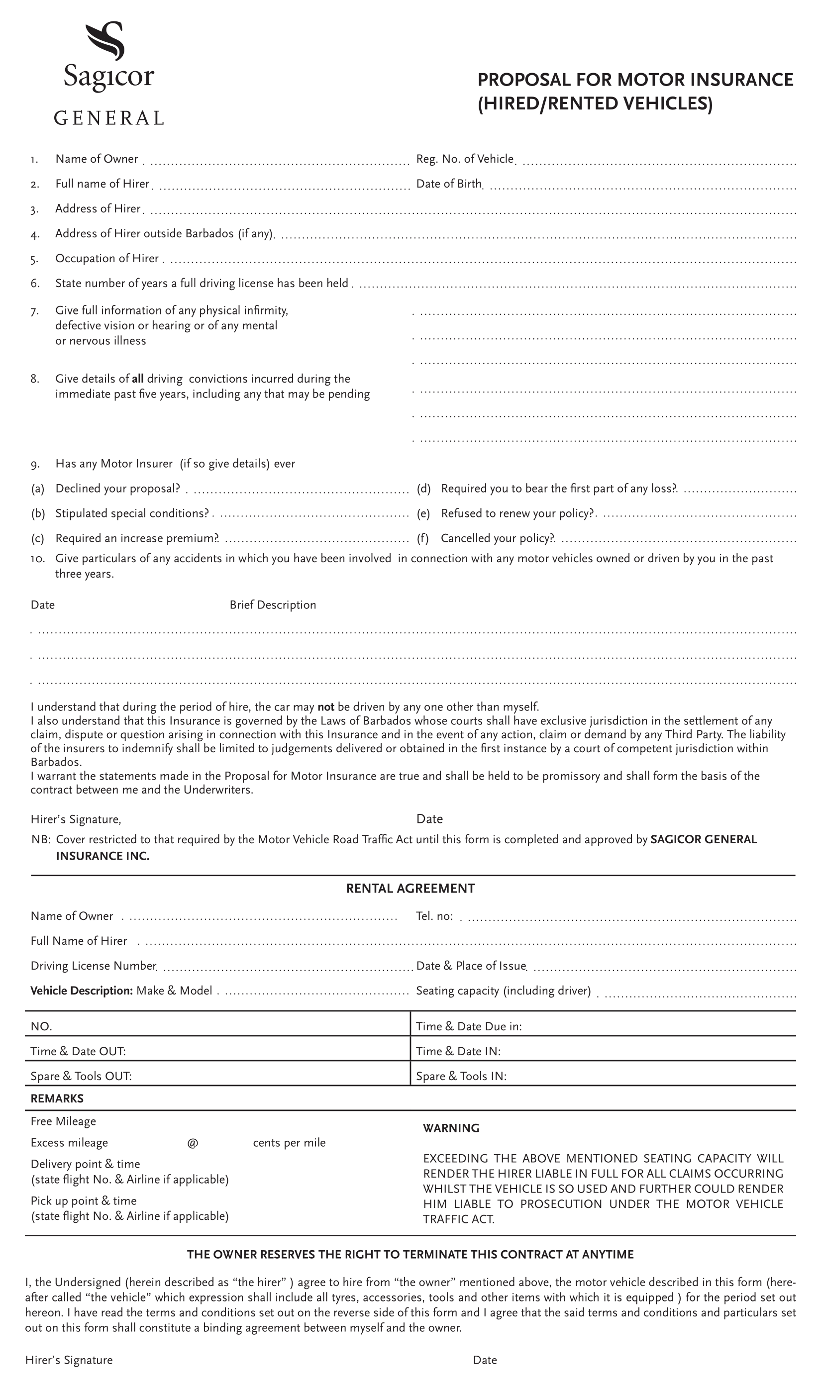 Detailed Barbados Car Rental Insurance Policy Philrod Car Rentals